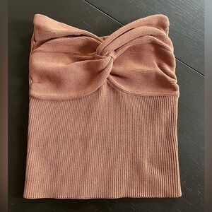 DISSH Strapless Tan Knotted Dress